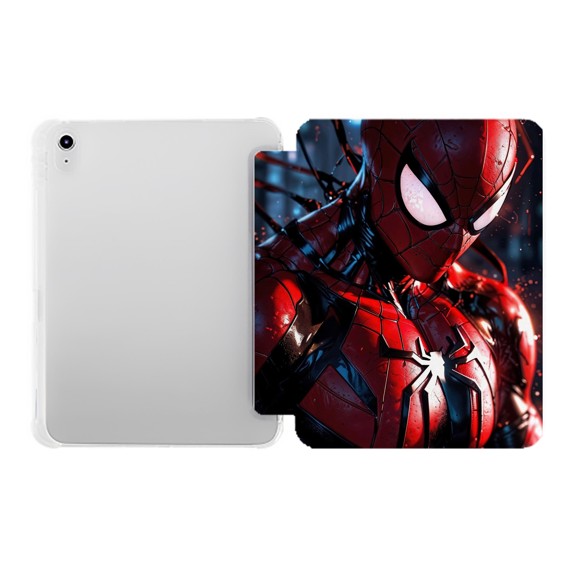 （画像用） Spider Man スパイダーマン IPad ケース ペン収納付き 三つ折りスタンド PUレザー×シリコン 対応機種9.5/10.5/10.9インチ